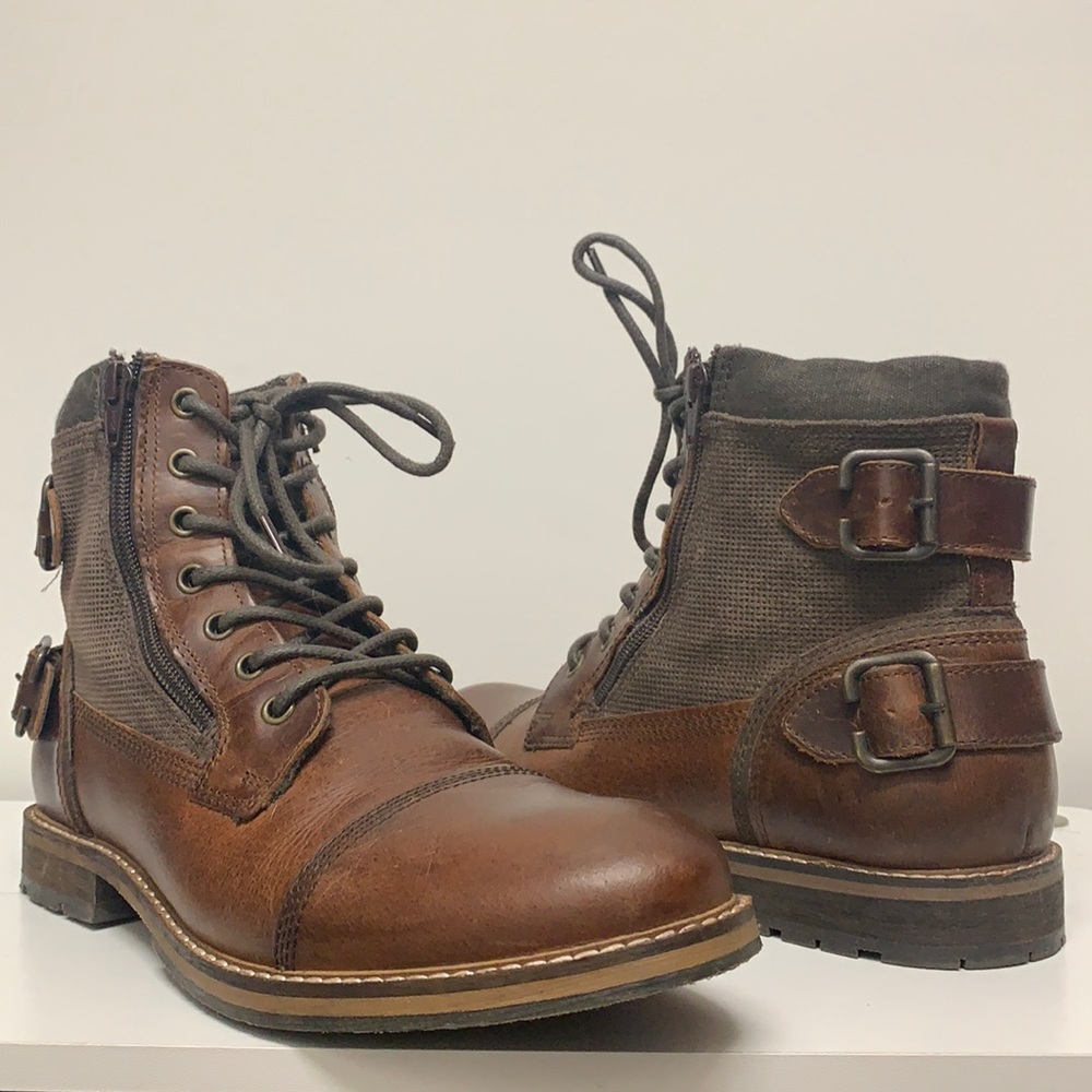 Franco Fortini Leather Strapped Boots